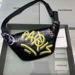 Black Leather Waist Bag & Colorful Logo 2024