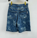 Shorts Jeans Style Blue & Monogram 2024