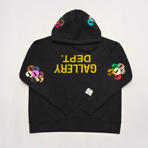 Hoodie Black & Embroidered Letters Patch 2024