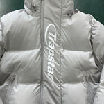 Down Jacket Light Grey & Vertical Logo 2023