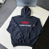 Hoodie Dark Blue & Embroidered Red Logo