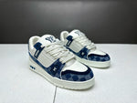 Sneakers White & Blue Squares 2024