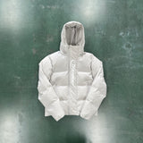 Down Jacket Light Grey & Vertical Logo 2023