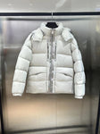 Down Jacket White & White Logo