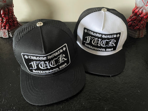 Hat Black & White Embroidered Logo