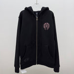 Hoodie Black Zip-Up & Pink Logo 2023