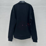 Crewneck Black & Embroidered Red Monogram 2023