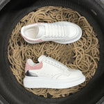 Sneakers White Silver & Pink Velvet 2024