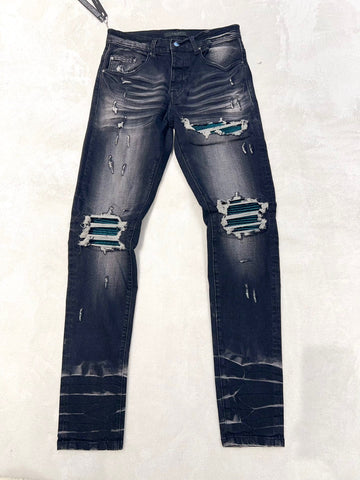Jeans Black & Green Patch 2024
