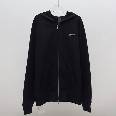 Hoodie Black Zip-Up & Embroidered Back Logo 2023