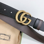 Belt Black Brown Reversible & Gold Buckle 2024