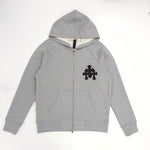 Hoodie Grey Zip-Up & Cross Patches 2023