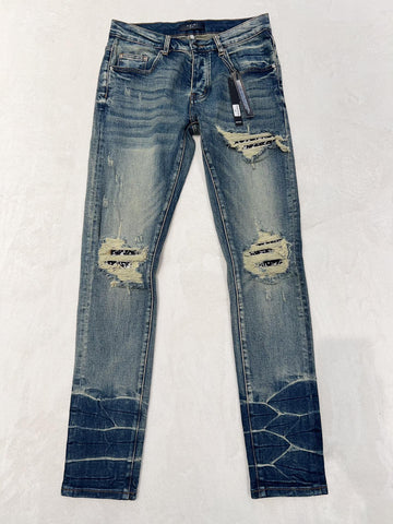 Jeans Blue & Black White Patch 2024