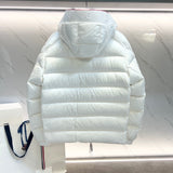 Down Jacket White & Hood Logo