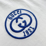 T-Shirt White & Blue Embroidered Logo 2023