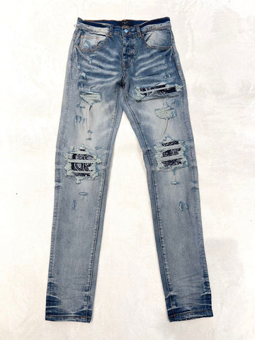 Jeans Light Blue & Bandana Style Patch 2024