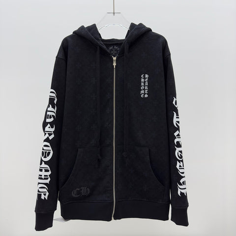 Hoodie Black Zip-Up & Monogram 2023