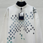 Crewneck White & Embroidered Blue Monogram 2023