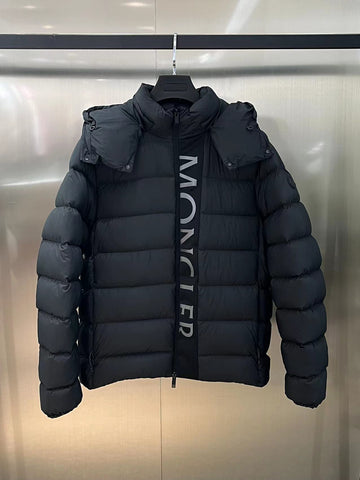 Down Jacket Black & Vertical Logo