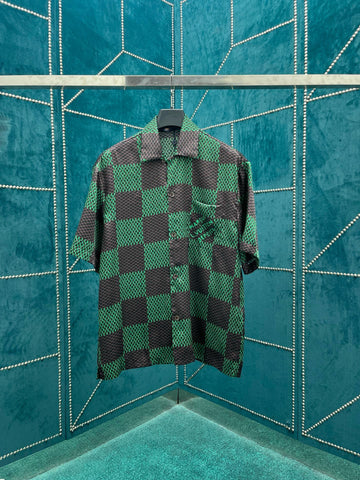 Shirt Black & Green Square Style 2024