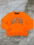 Crewneck Orange & Embroidered Black Bandana Logo