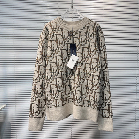 Sweater Monogram Cream & Brown