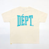 T-Shirt Cream & Blue Logo 2024