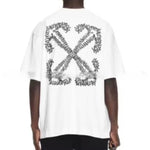 T-Shirt White & Embroidered Black Arrows 2024