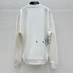 Crewneck White & Embroidered Blue Monogram 2023