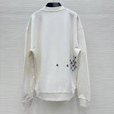 Crewneck White & Embroidered Blue Monogram 2023