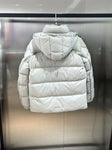 Down Jacket White & White Logo