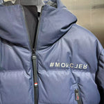 Down Jacket Blue & Printed Logos