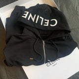 Hoodie Black Zip-Up & Hood Logo 2023