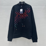 Crewneck Black & Embroidered Red Monogram 2023