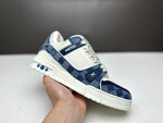 Sneakers White & Blue Squares 2024