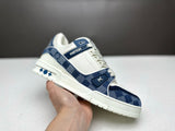 Sneakers White & Blue Squares 2024