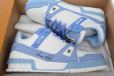 Sneakers Trainer Style Light Blue & White 2024