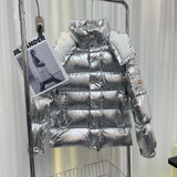 Down Jacket Silver & Double Arm Logo