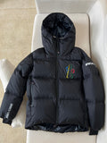 Down Jacket Black & Colorful Logo