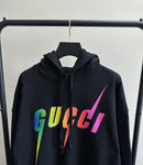 Hoodie Black & Rainbow Logo