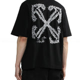 T-Shirt Black & Embroidered White Arrows 2024