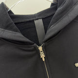 Hoodie Black Zip-Up & Embroidered Back Logo 2023