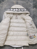 Down Jacket White & Hood Logo 2024