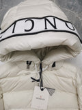 Down Jacket White & Hood Logo 2024