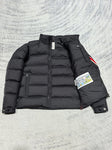 Down Jacket Black & Stripe Arm Logo 2024