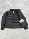 Down Jacket Black & Stripe Arm Logo 2024