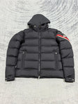 Down Jacket Black & Stripe Arm Logo 2024