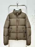 Down Jacket Green & Leather Details 2024