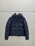 Down Jacket Blue & Leather Logo 2024