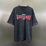 T-Shirt Washed Black & Red Embroidered Logo 2024